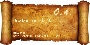 Oszter Arnót névjegykártya